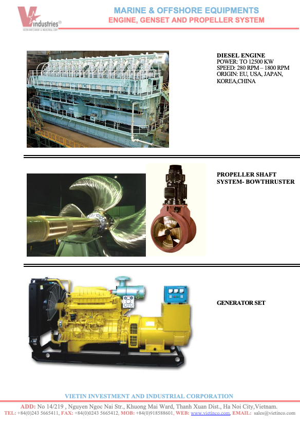 ENGINE, GENSET AND PROPELLER SYSTEMS.