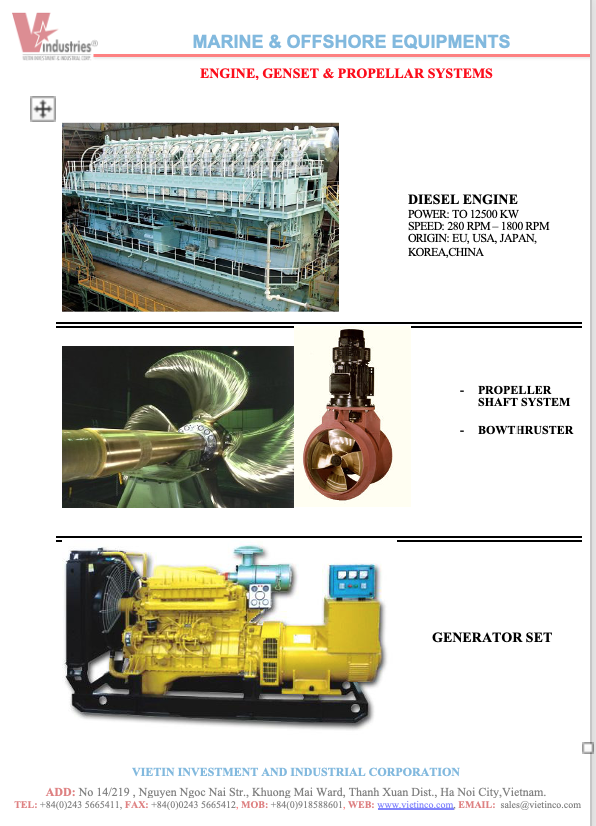 ENGINE, GENSET & PROPELLAR SYSTEMS
