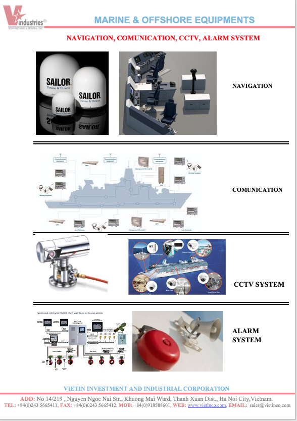 NAVIGATION, COMUNICATION, CCTV, ALARM SYSTEM